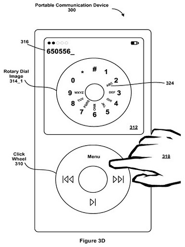 Фрагмент патента «Эпла» на телефон с наборочным диском.